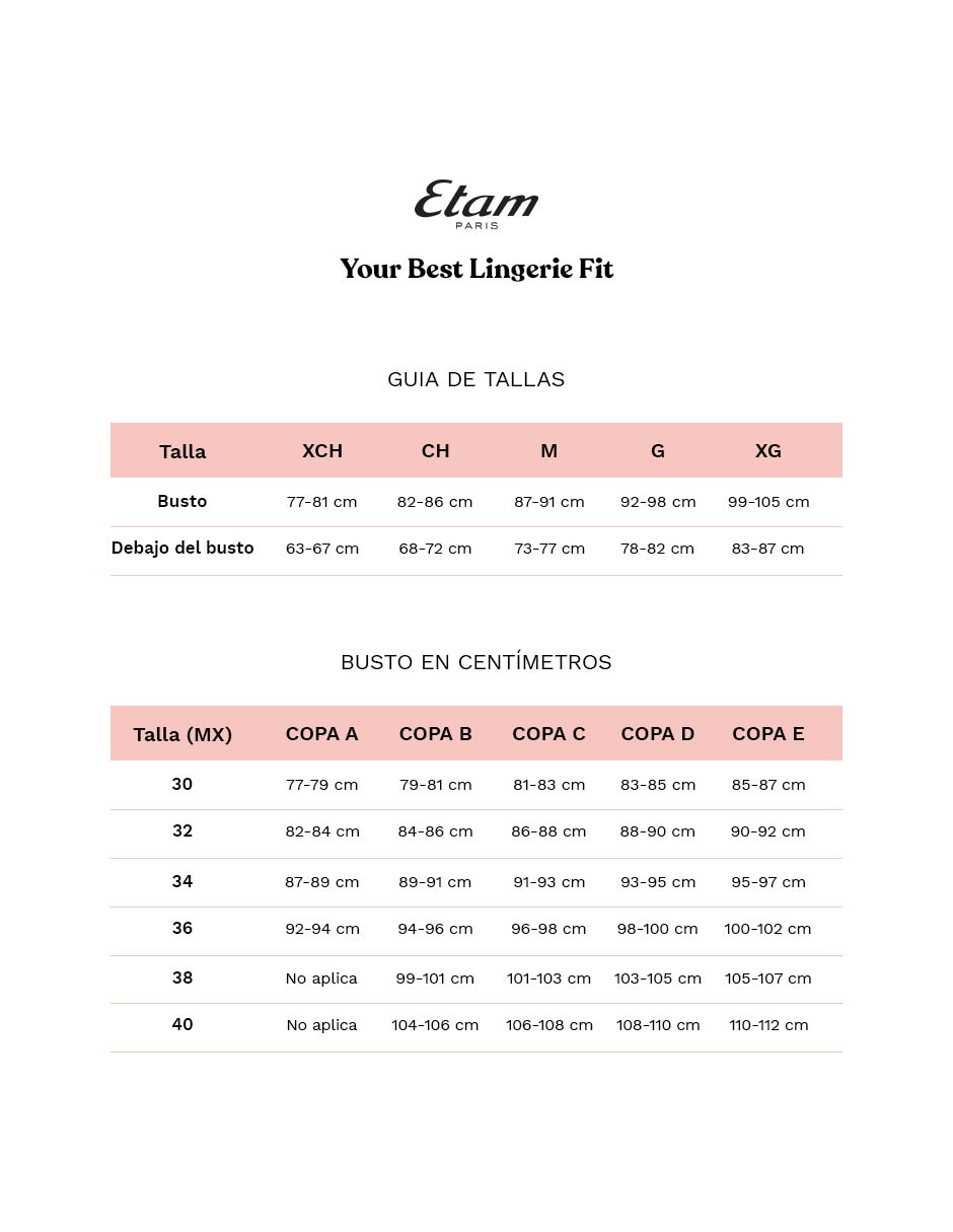 Top bikini ETAM con copa removible para mujer