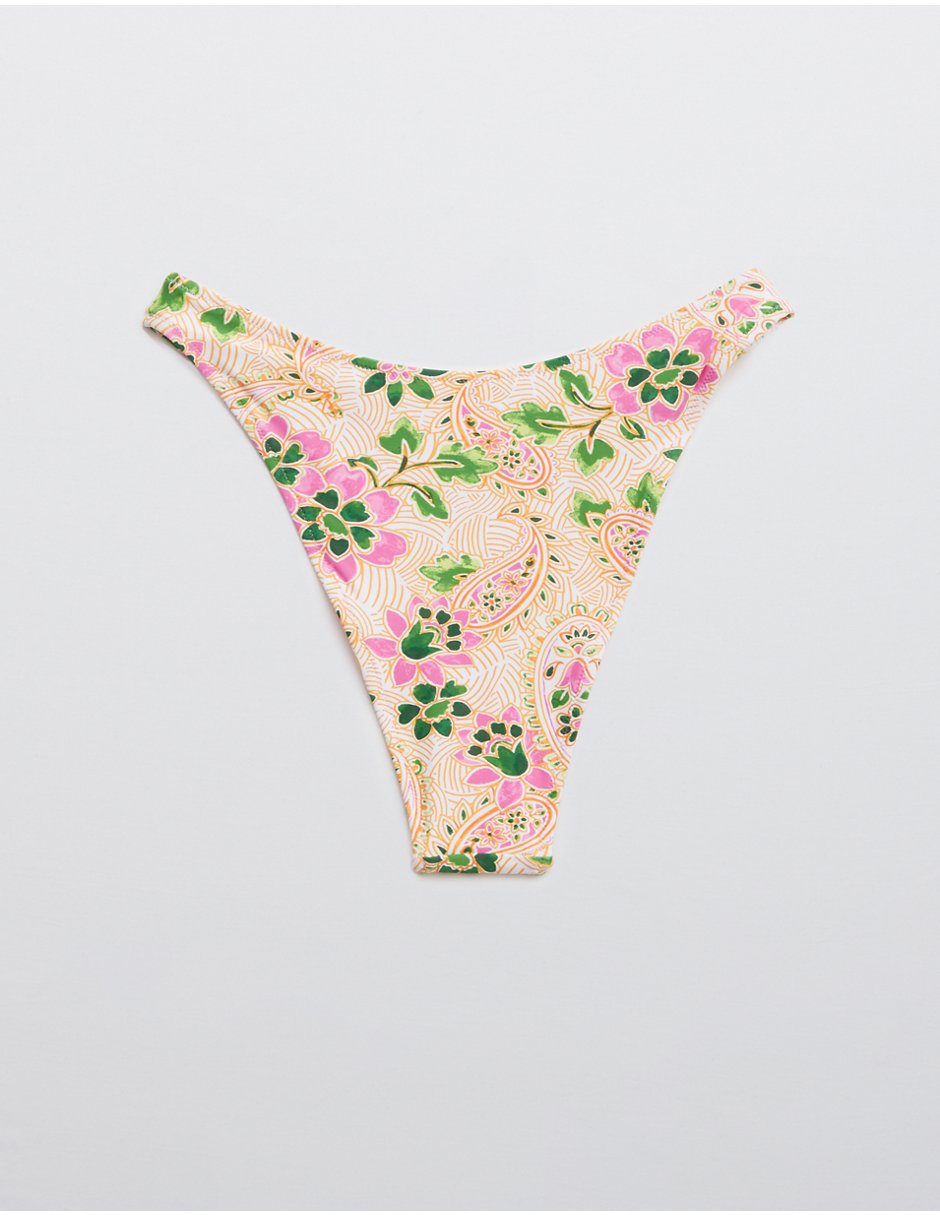 Bikini brasileño estampado floral a la cadera para mujer 5