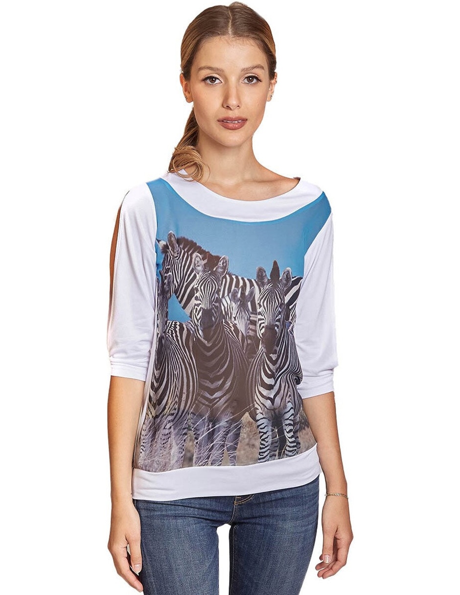 Blusa cosmo manga 3/4 para mujer Blusa cosmo manga 3/4 para mujer