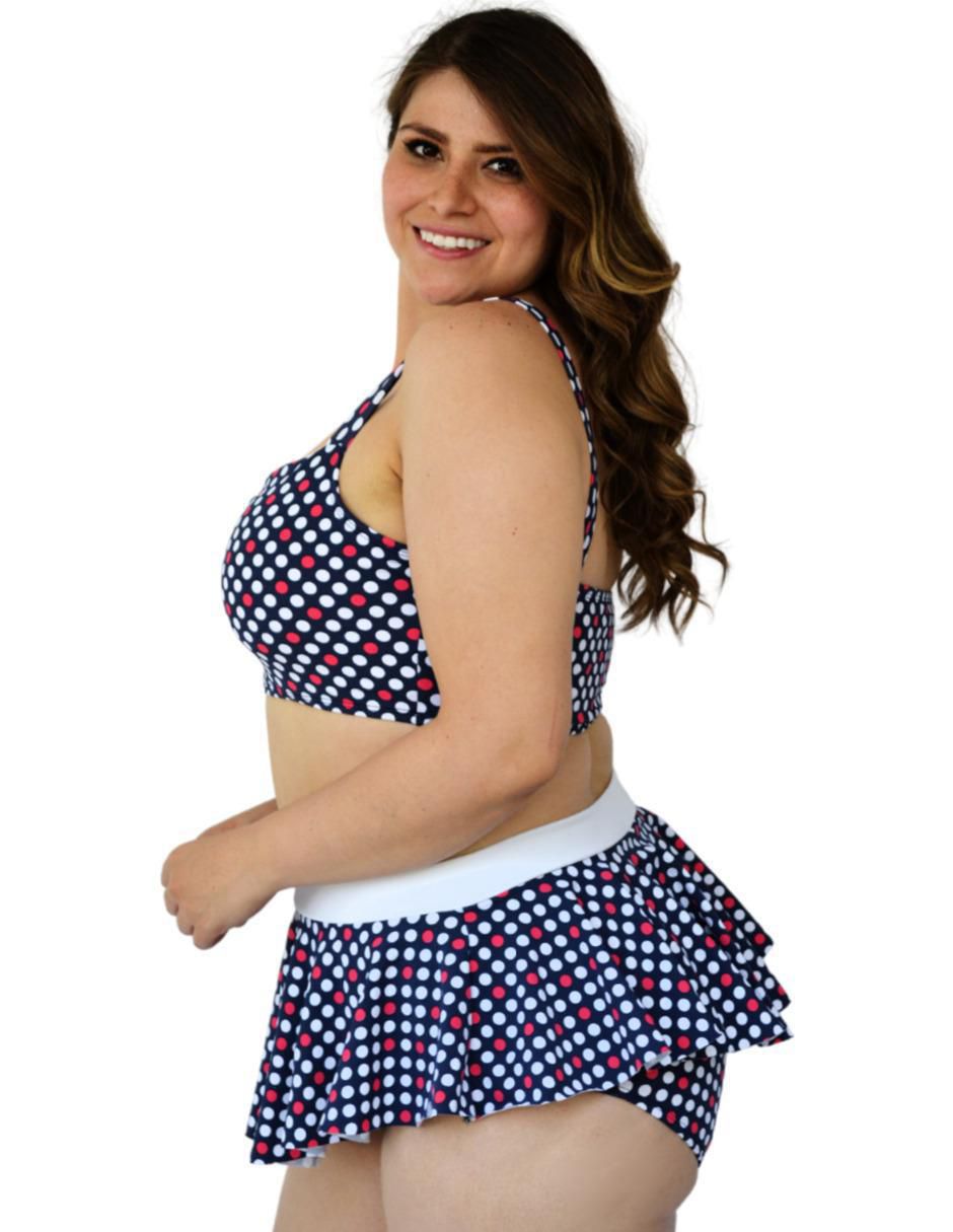 Conjunto bikini estampado lunares para mujer 5