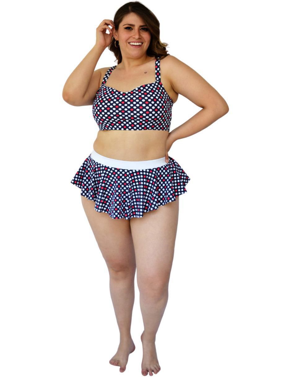 Conjunto bikini estampado lunares para mujer