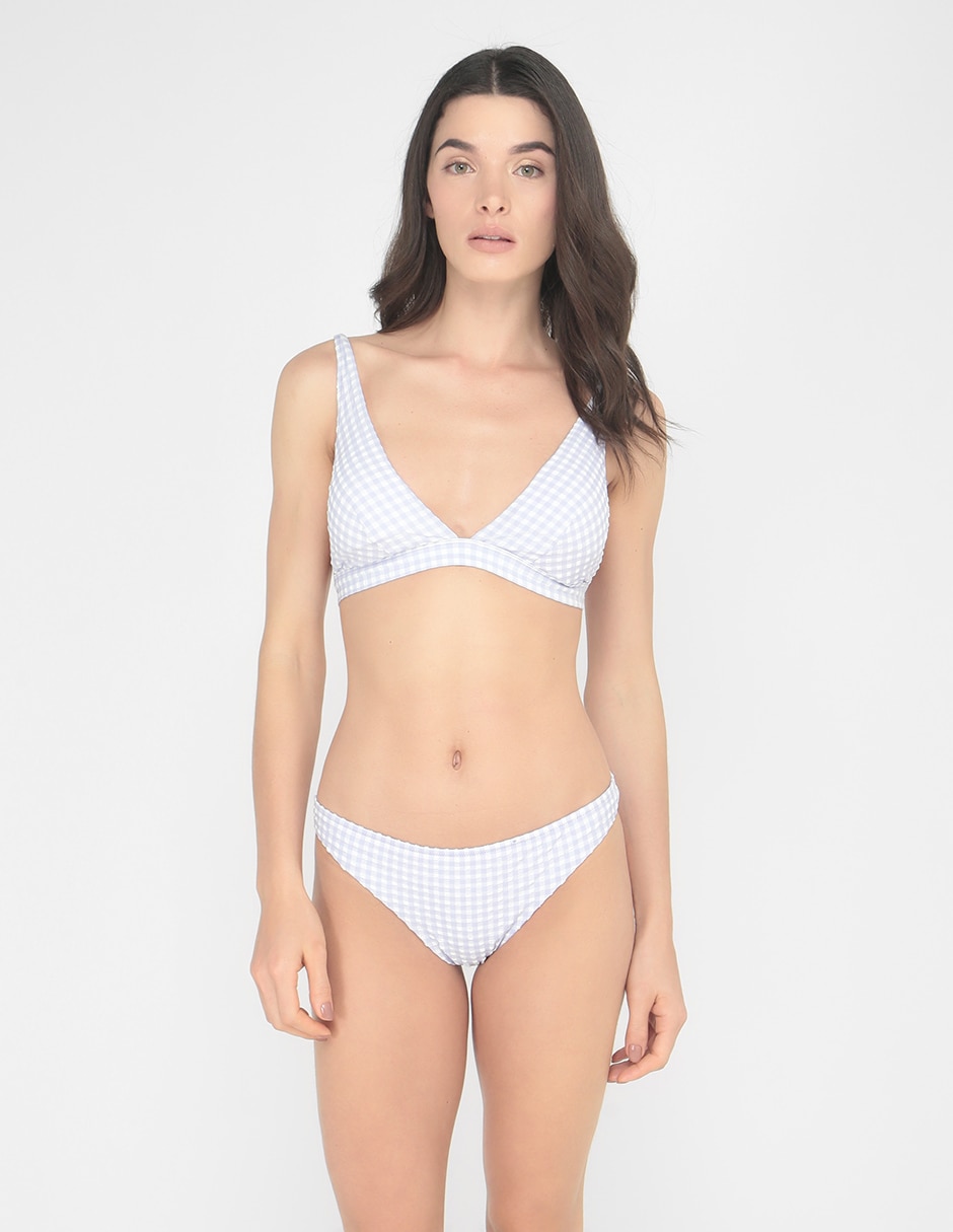 Bikini a cuadros a la cadera para mujer