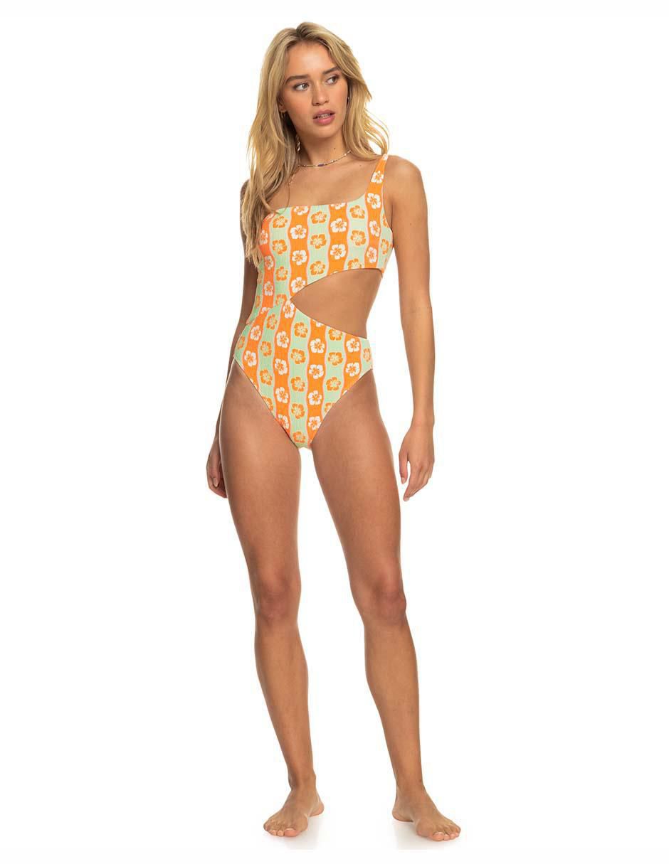 Traje de baño completo estampado floral para mujer