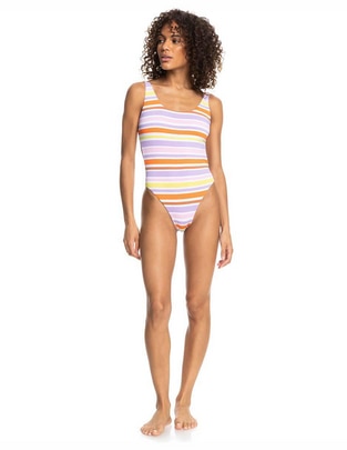 Traje de baño completo Roxy estampado a rayas para mujer