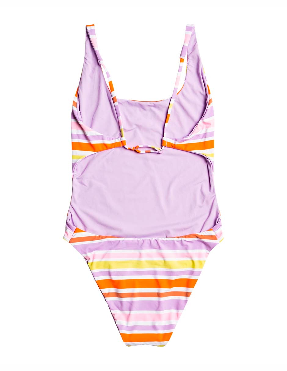 Traje de baño completo Roxy estampado a rayas para mujer