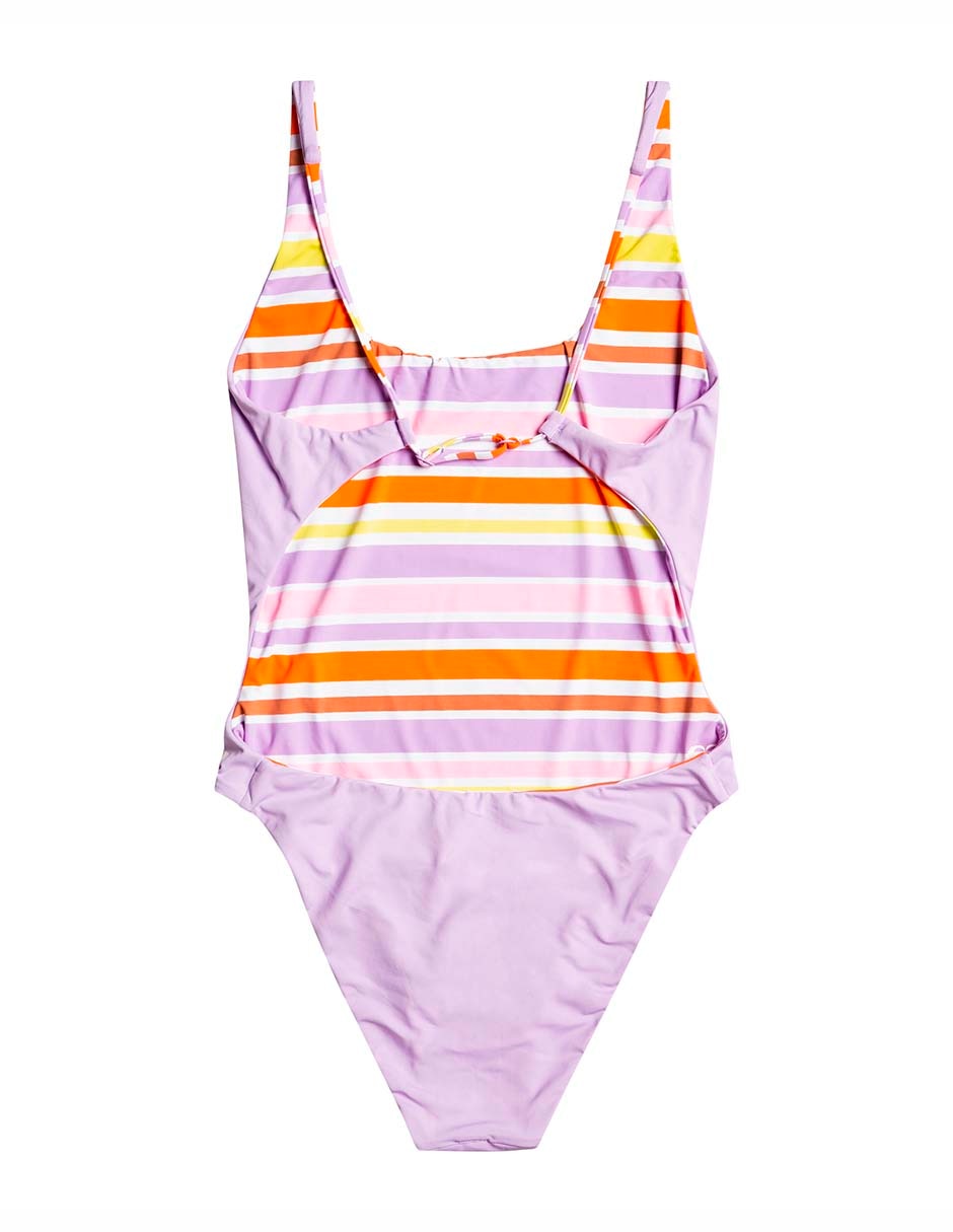 Traje de baño completo Roxy estampado a rayas para mujer