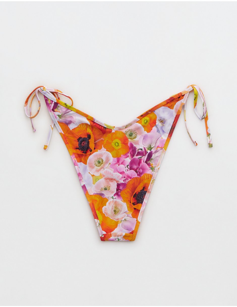 Panty bikini Aerie estampado floral a la cintura para mujer