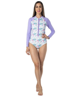 Traje de baño completo estampado floral para mujer