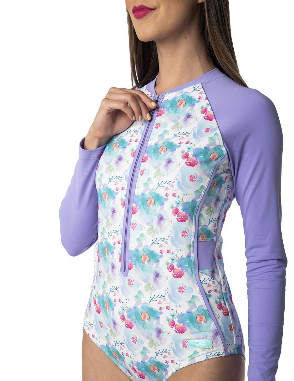 Traje de baño completo estampado floral para mujer