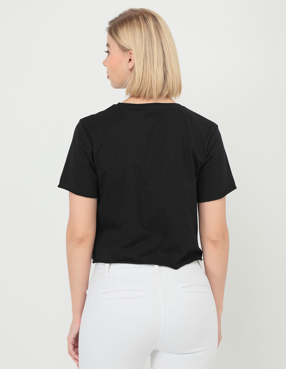 Playera manga corta Guess cuello redondo para mujer