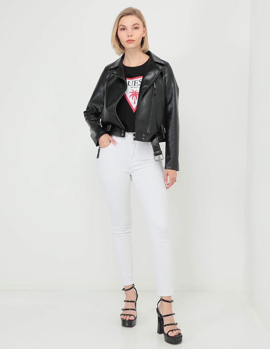 Playera manga corta Guess cuello redondo para mujer