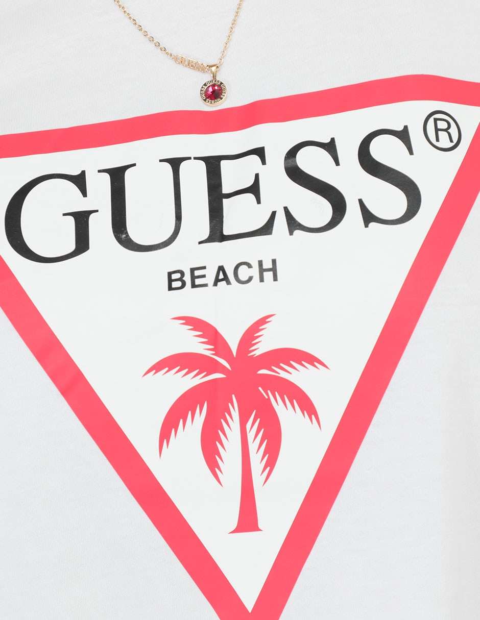 Playera manga corta Guess cuello redondo para mujer