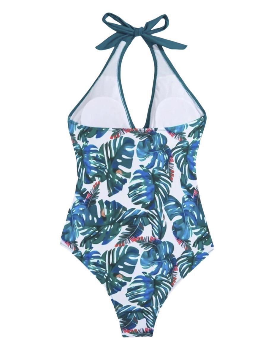 Traje de baño completo estampado floral para mujer