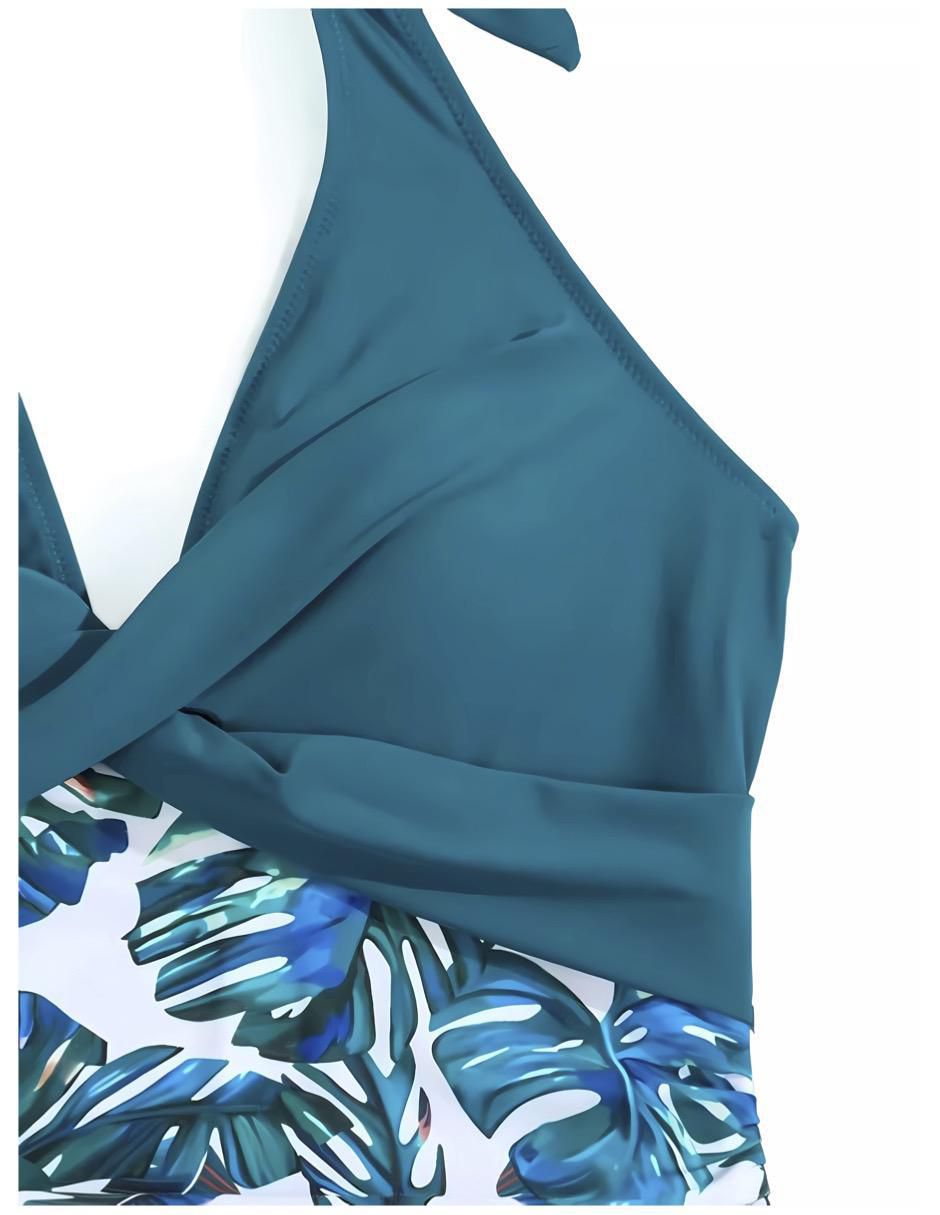 Traje de baño completo estampado floral para mujer