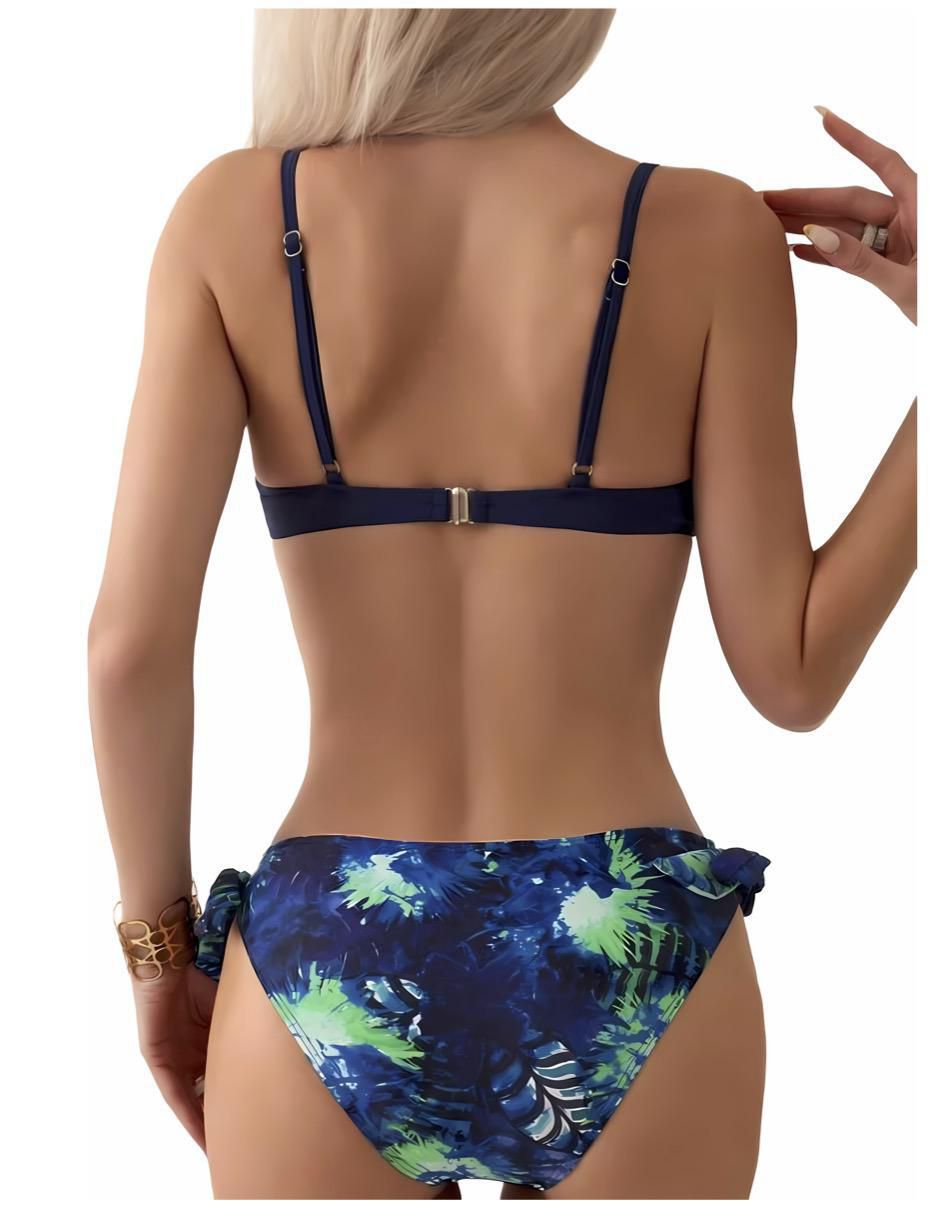 Conjunto bikini estampado tie dye para mujer