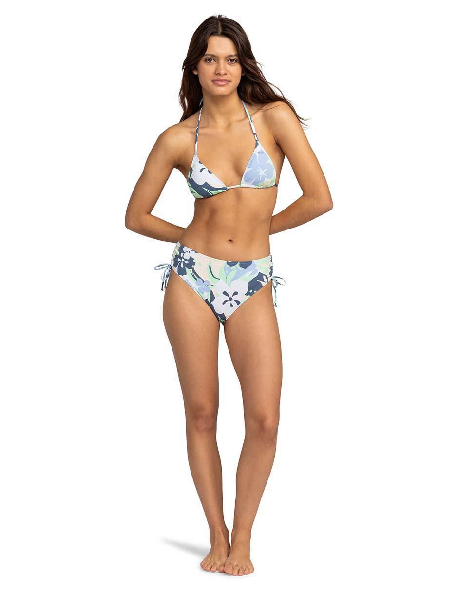 Panty bikini estampado floral a la cadera para mujer
