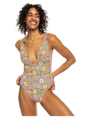 Traje de baño completo estampado floral para mujer