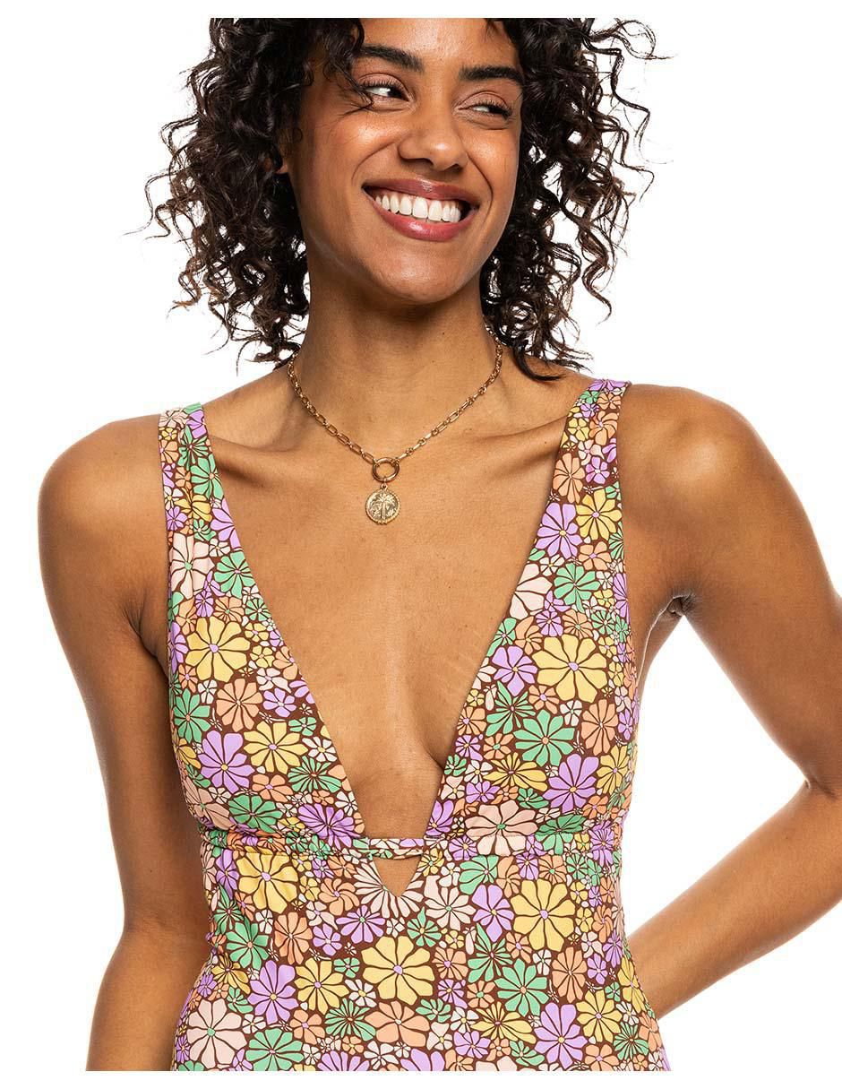 Traje de baño completo estampado floral para mujer