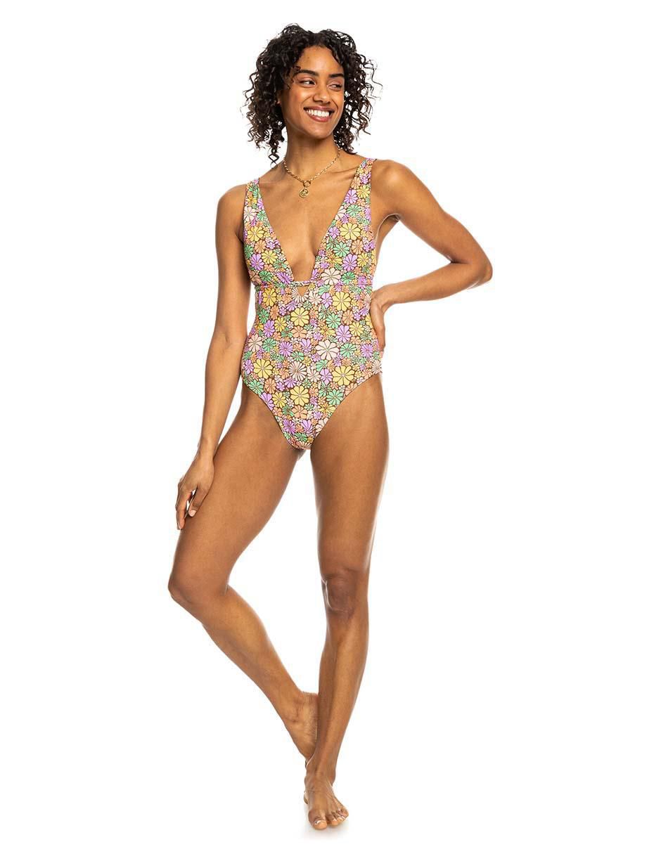 Traje de baño completo estampado floral para mujer