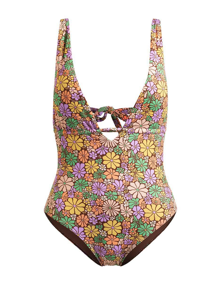 Traje de baño completo estampado floral para mujer 6