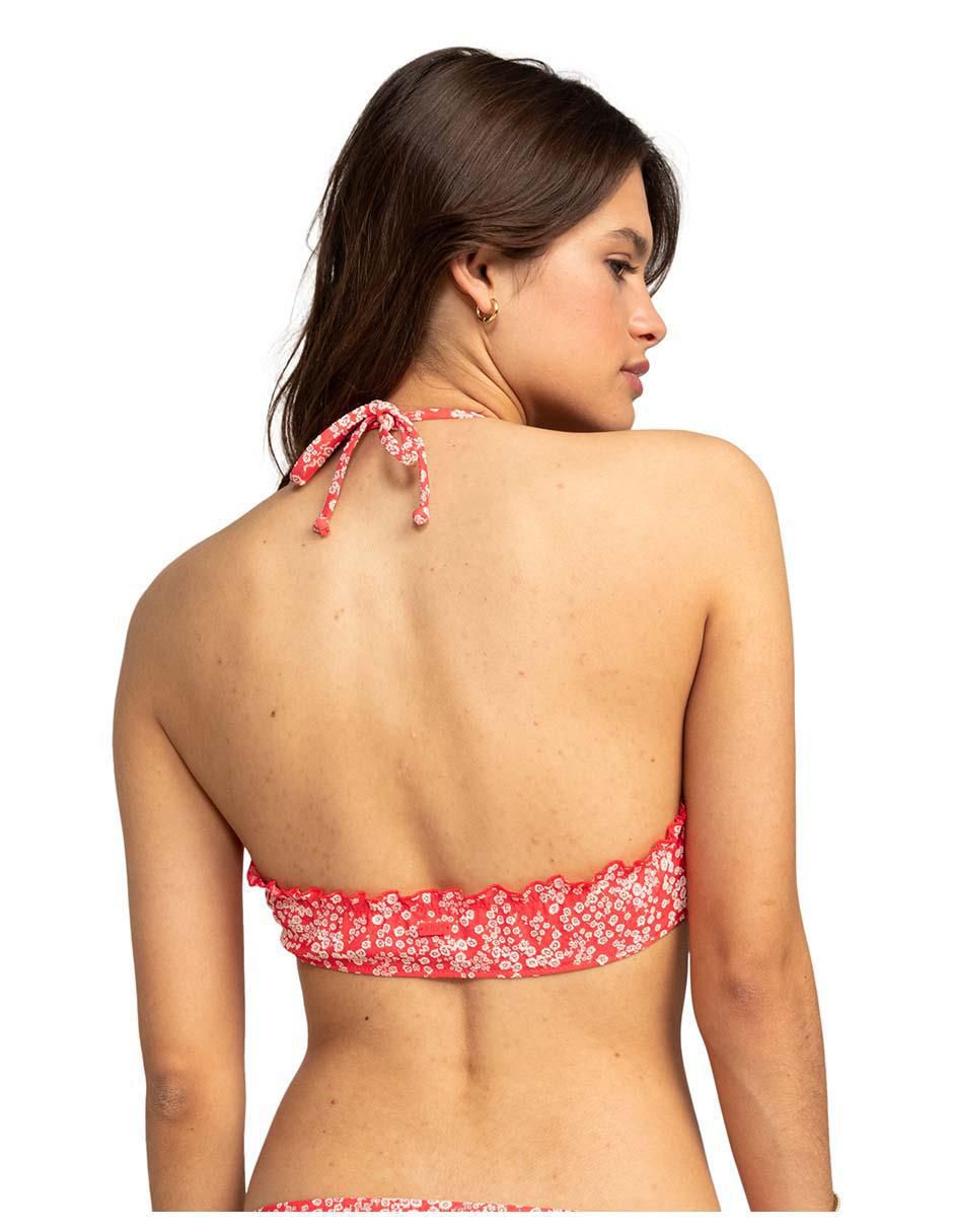 Top bikini estampado floral con copa removible para mujer 2