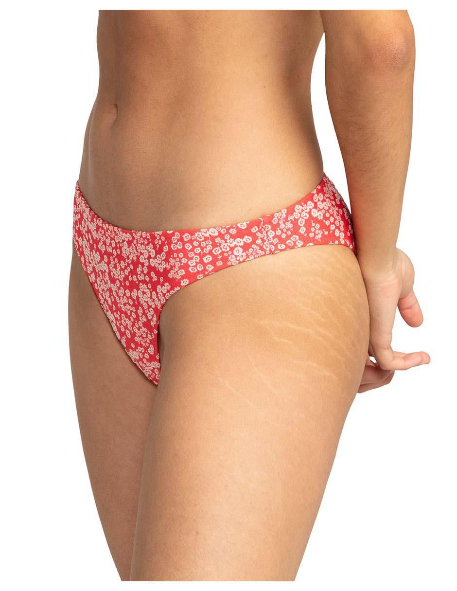 Panty bikini estampado floral a la cadera para mujer