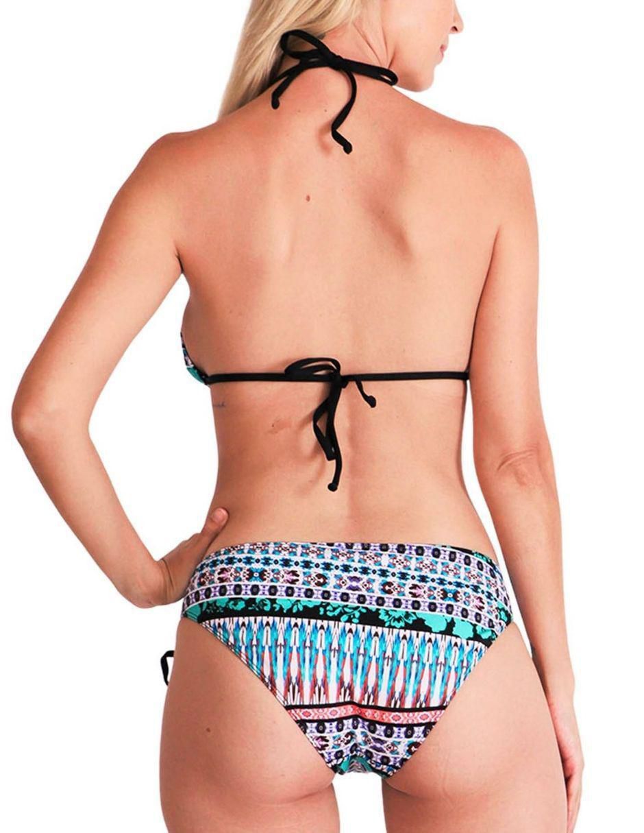 Conjunto bikini estampado a cuadros para mujer