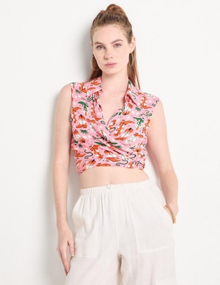 Top That'S It cuello camisero escote medio