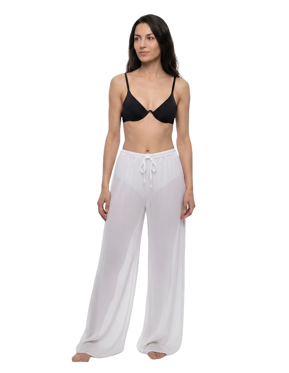 Salida de playa pantalón con agujeta para mujer