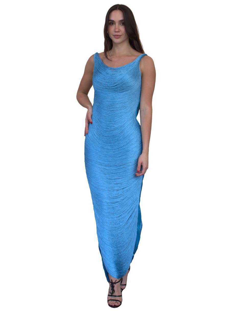 Vestido largo de fiesta esocte bajo