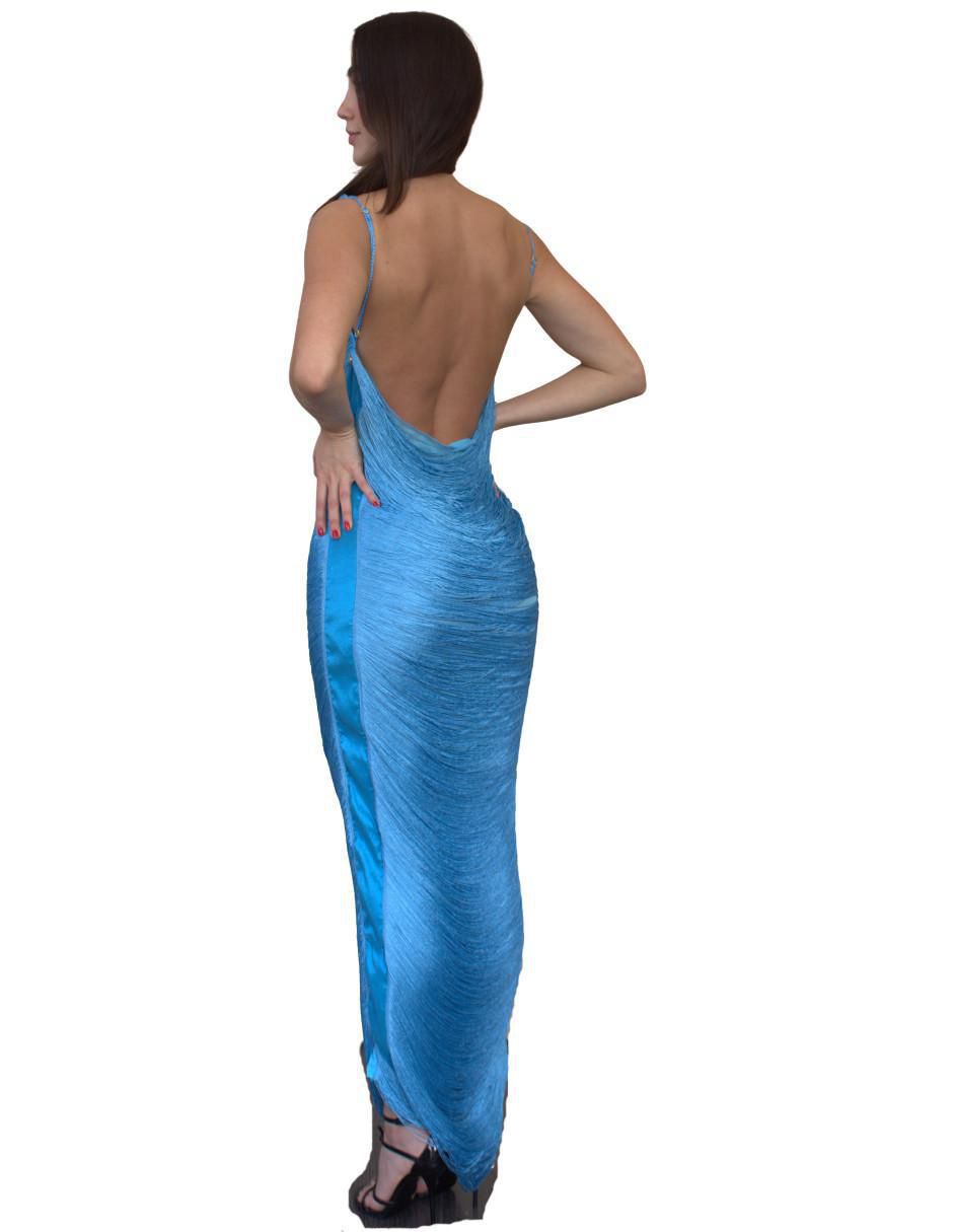Vestido largo de fiesta esocte bajo