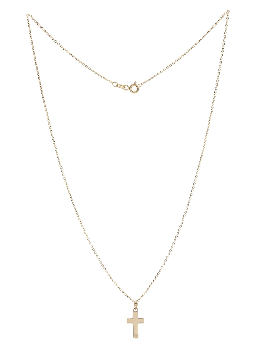 Collar de cruz Fonelli de oro amarillo 14 K