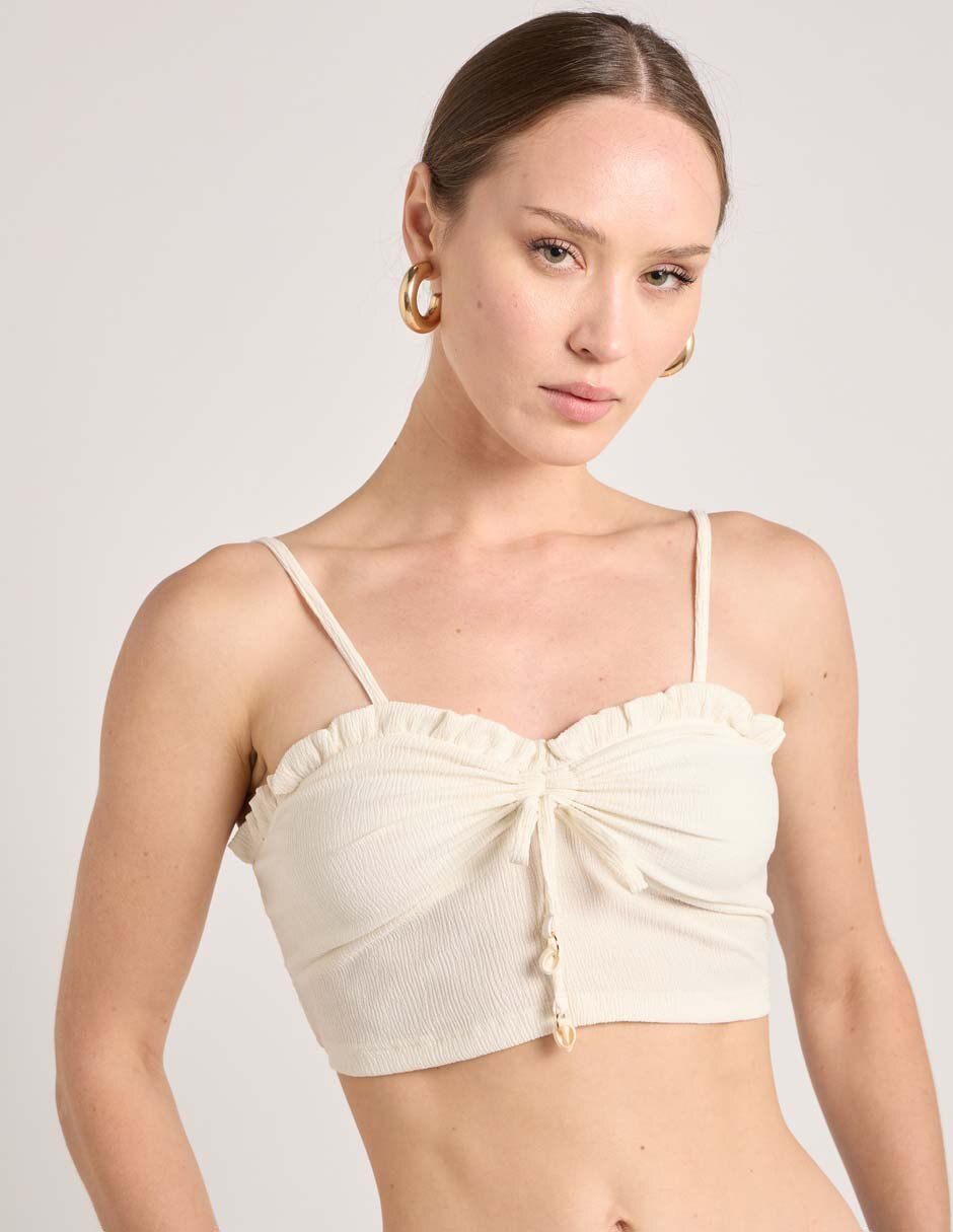 Top cuello regular escote corazón tirante delgado 5