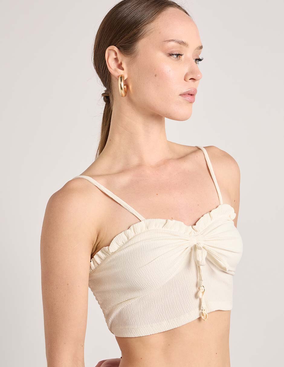 Top cuello regular escote corazón tirante delgado 3