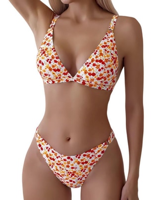 Conjunto bikini estampado floral para mujer