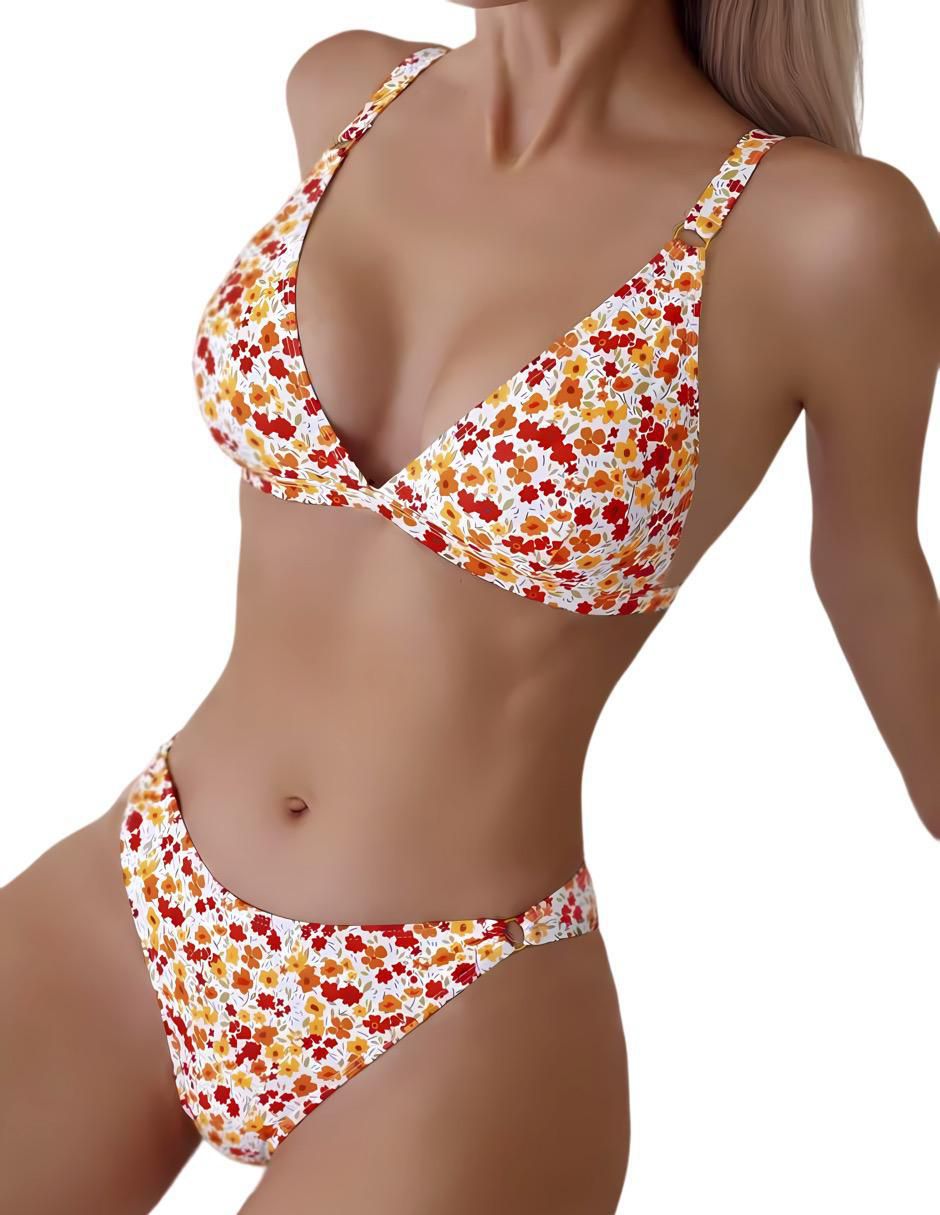 Conjunto bikini estampado floral para mujer