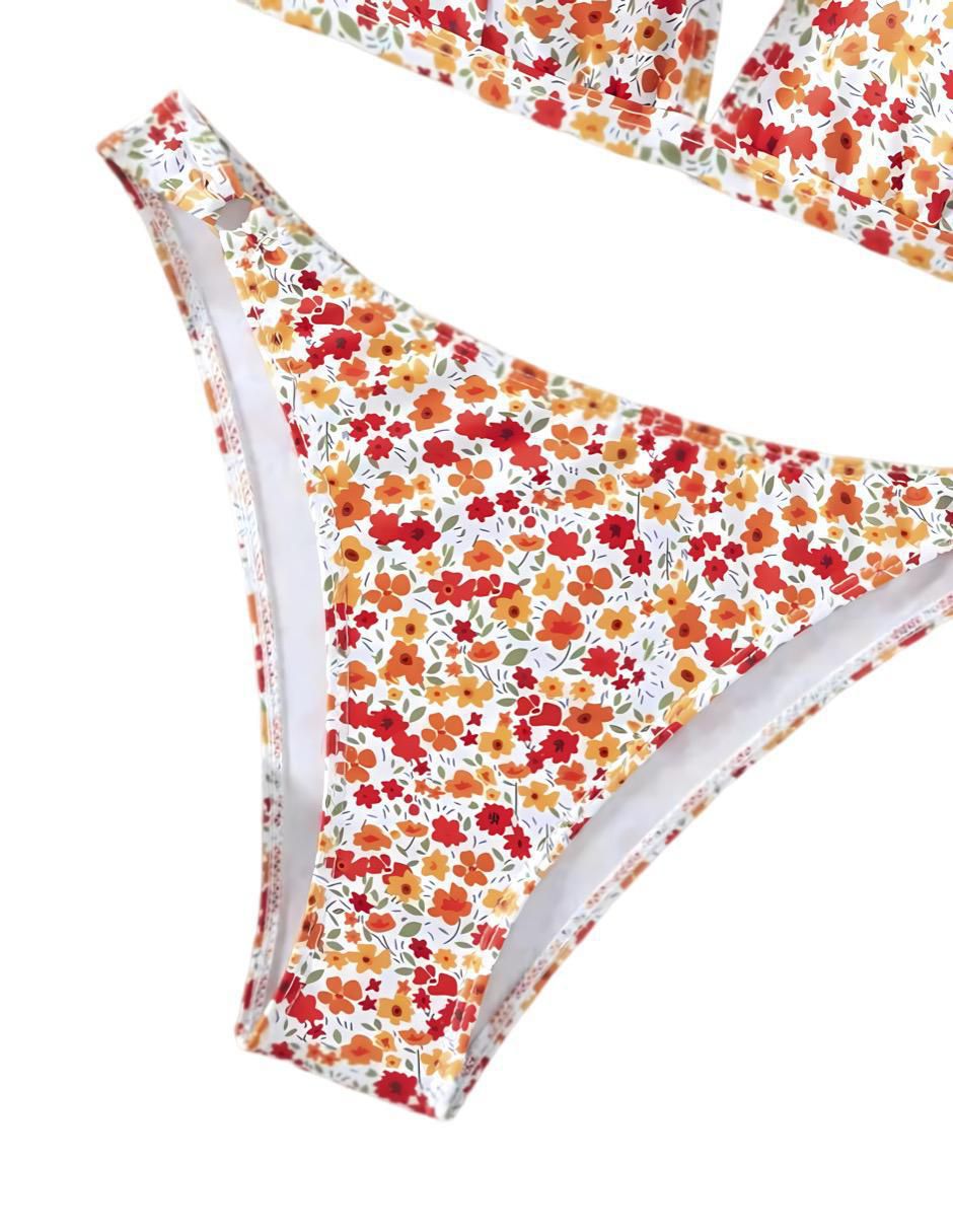 Conjunto bikini estampado floral para mujer