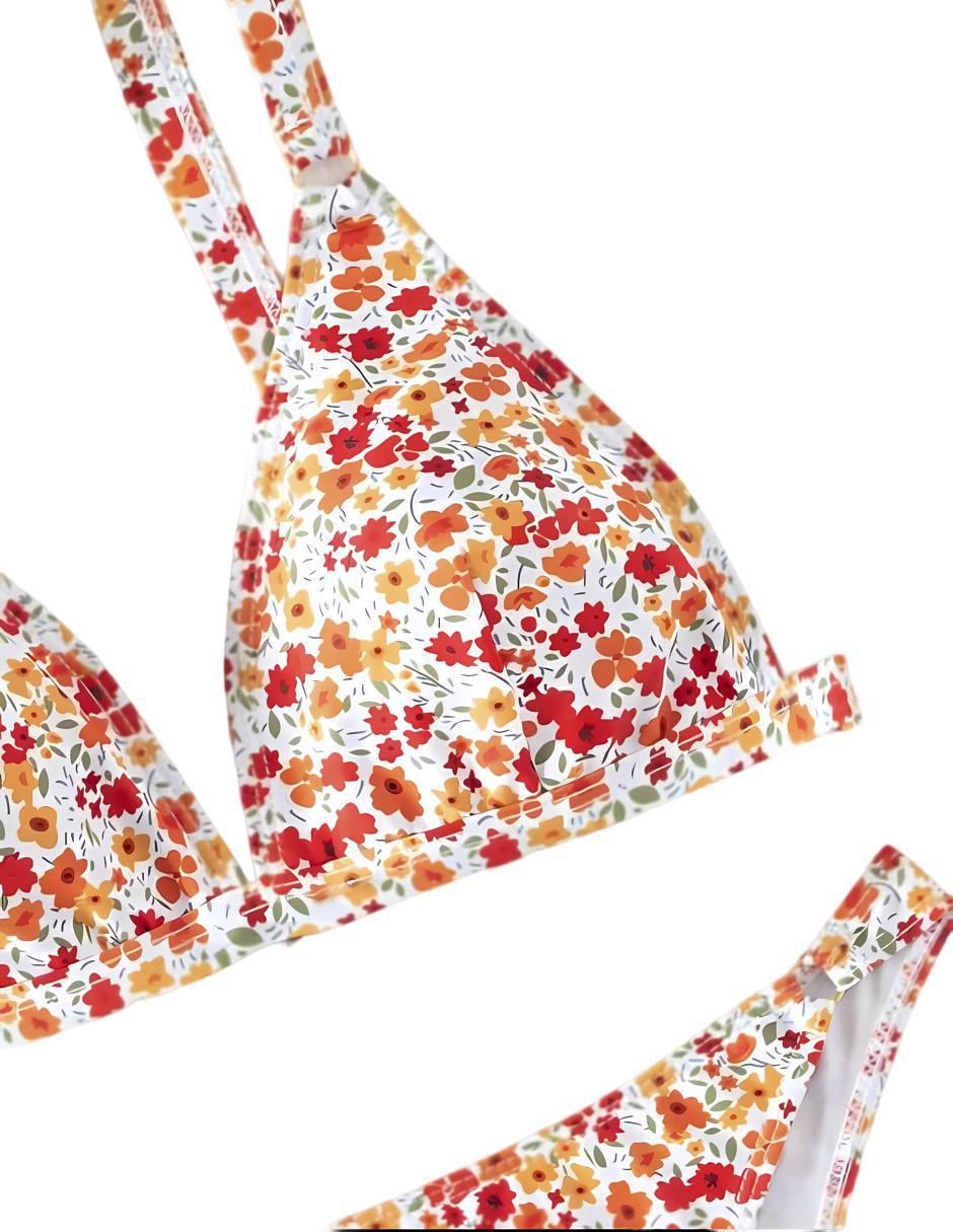 Conjunto bikini estampado floral para mujer