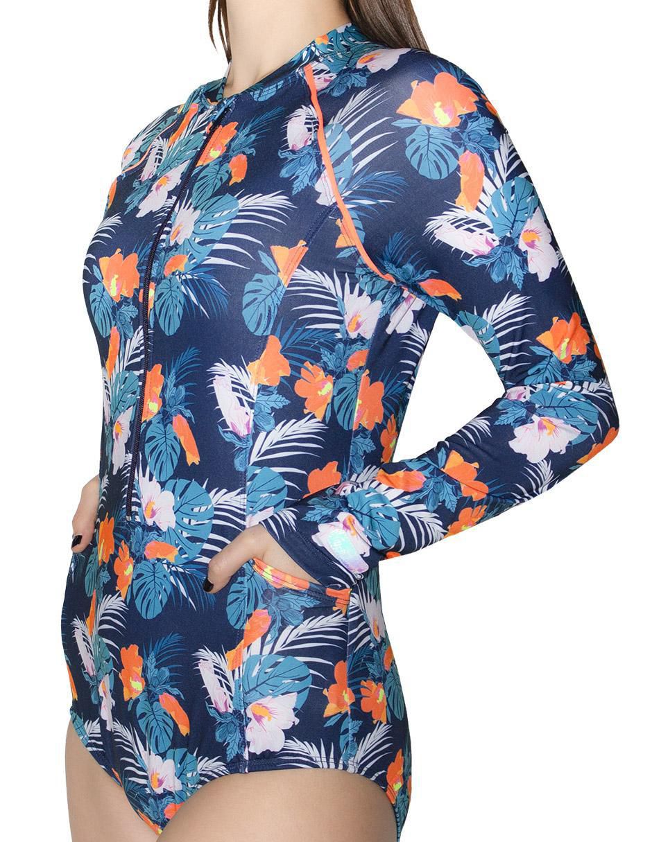 Traje de baño completo estampado floral para mujer