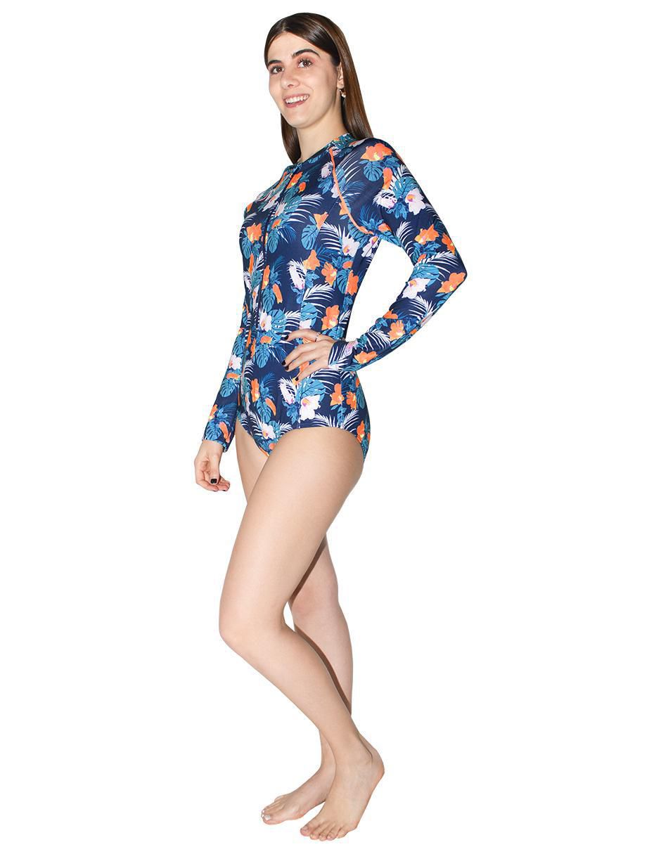 Traje de baño completo estampado floral para mujer