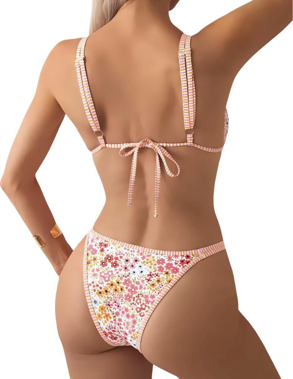 Conjunto bikini estampado floral para mujer 2