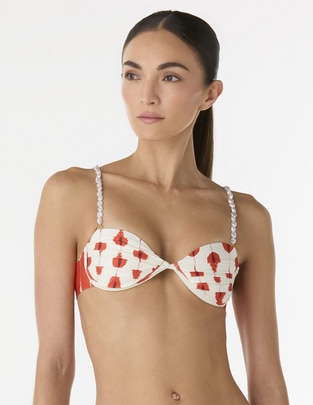 Top bikini estampado con copa para mujer 1