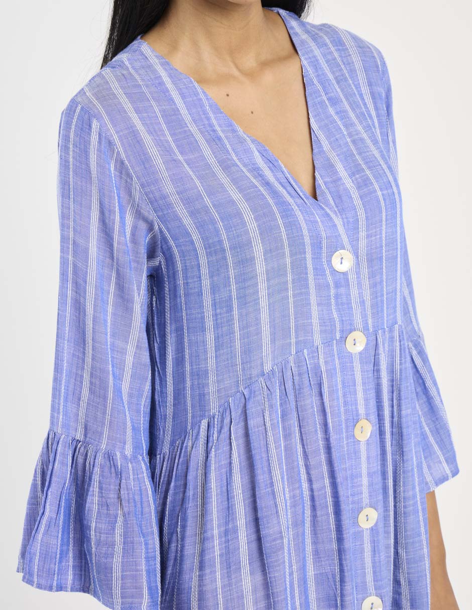 Salida de playa vestido Map con botones para mujer