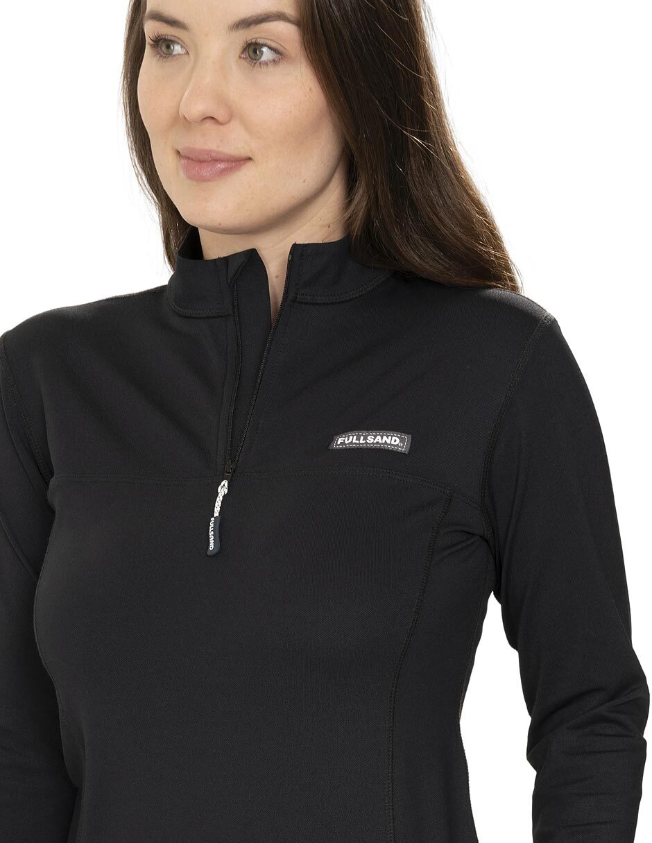 Playera manga larga cuello con cierre para mujer 3