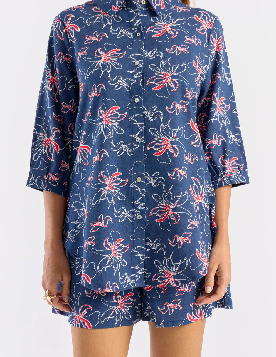 Blusa camisera manga 3/4 para mujer 13
