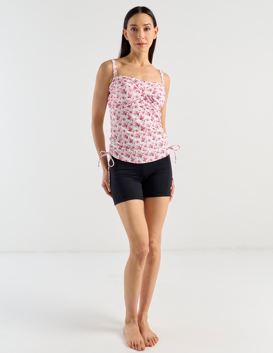 Top bikini estampado floral con copa para mujer 2