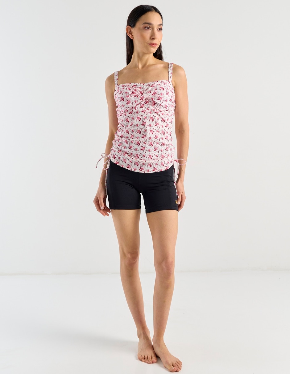 Top bikini estampado floral con copa para mujer 3