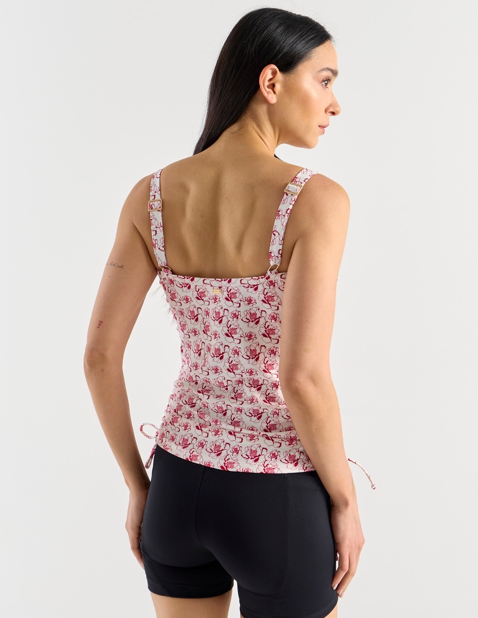 Top bikini estampado floral con copa para mujer 6