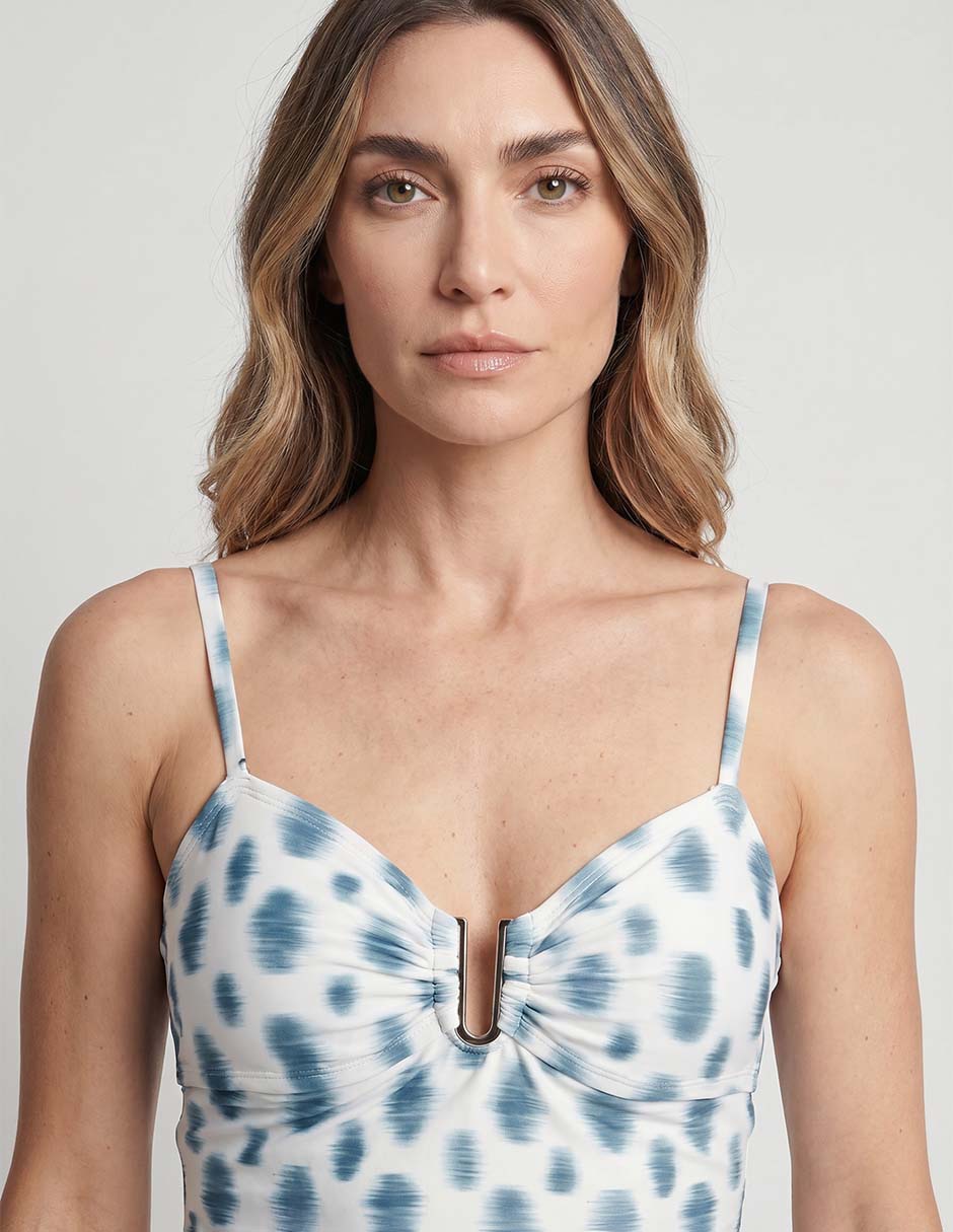 Top bikini estampado de lunares para mujer 3