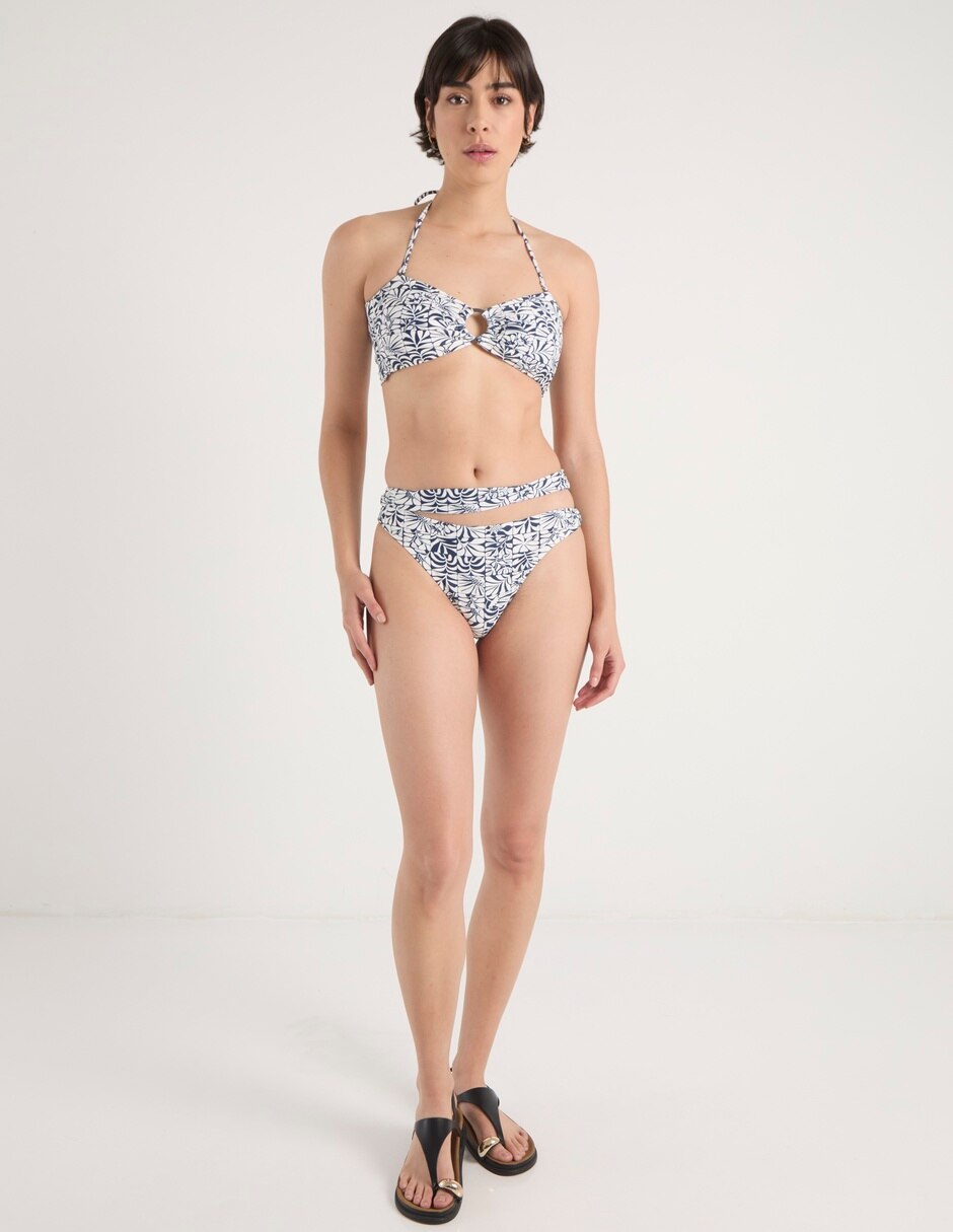 Top bikini estampado floral con copa removible para mujer 5